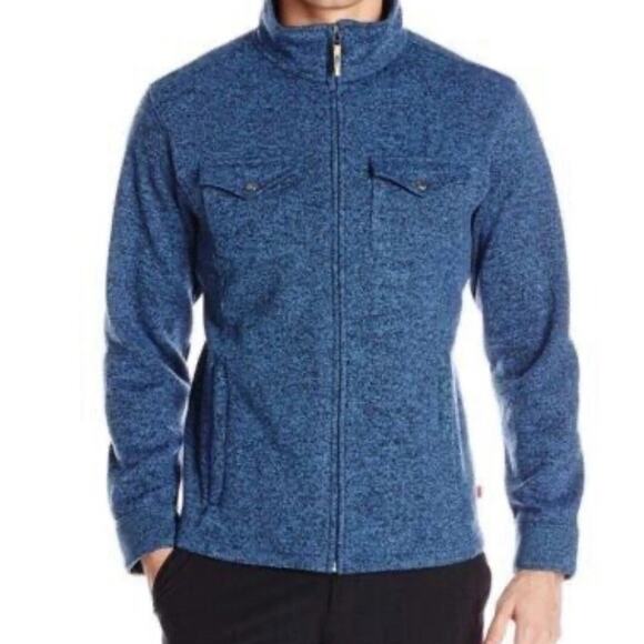 Mountain Khakis Jacket Mens Medium Blue Full Zip Old Faithful Sweater Knit - Picture 2 of 9